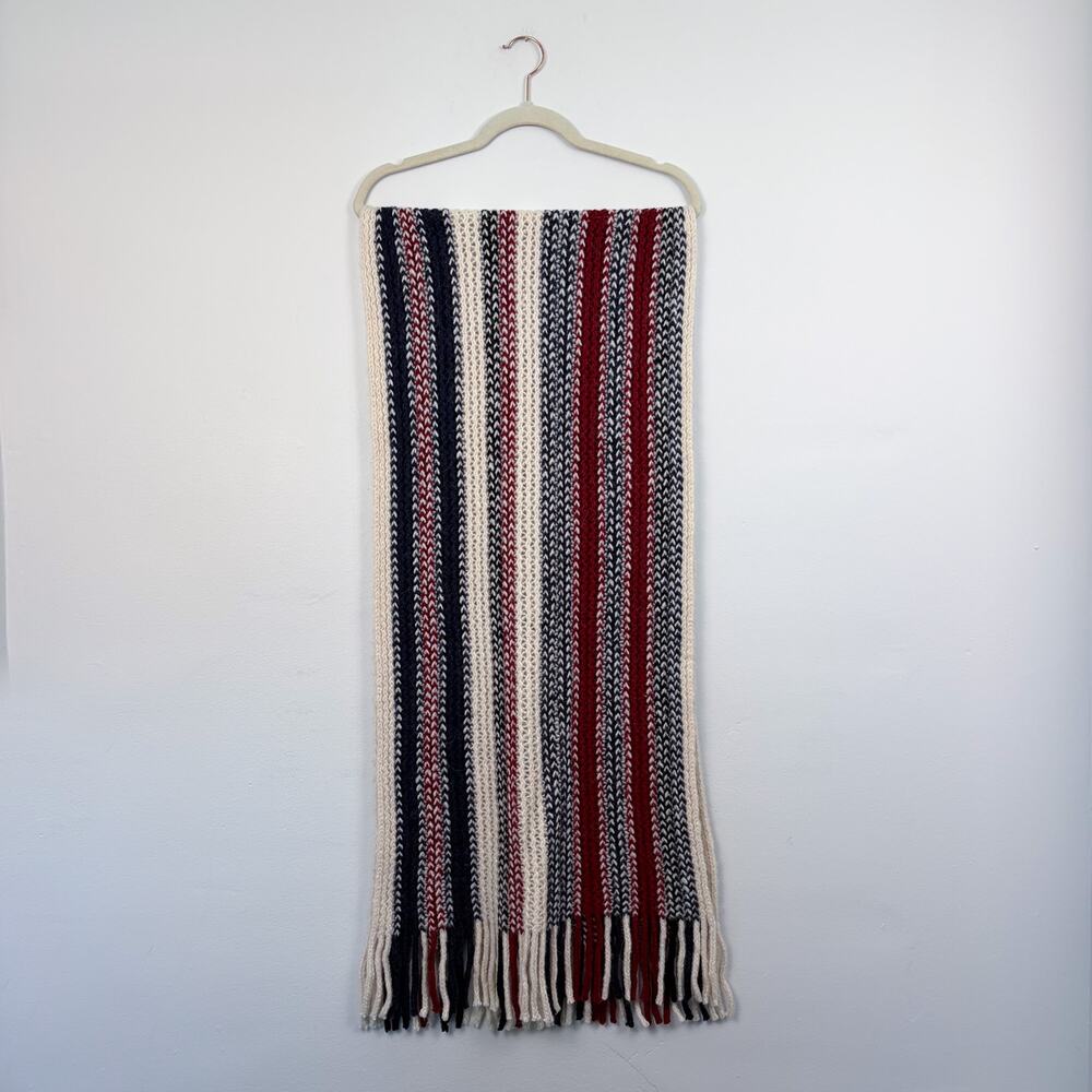 J.Crew Alpaca Wool Knit Striped Blanket Scarf with Fringe